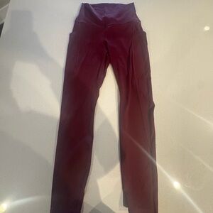Burgundy High-Waisted Leggings